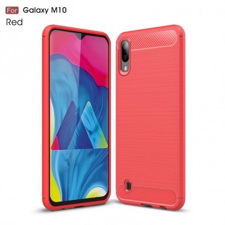 Накладка силиконовая для Samsung Galaxy M10 M105 карбон и сталь красная
