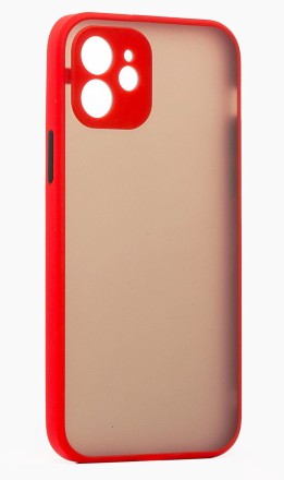Накладка пластиковая матовая для Apple iPhone 11 с силиконовой окантовкой красная