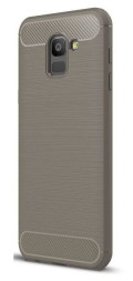 Накладка силиконовая для Samsung Galaxy J6 (2018) J600 карбон сталь серая