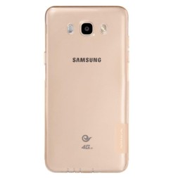 Накладка силиконовая Nillkin Nature TPU Case для Samsung Galaxy J7 (2016) j710 прозрачно-золотая