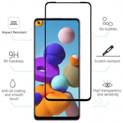 Защитное стекло для Samsung Galaxy A21 (2020) SM-A215 полноэкранное черное