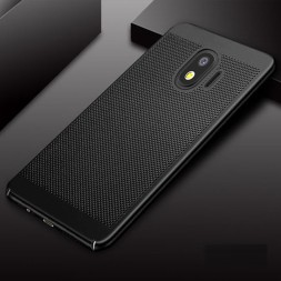 Накладка пластиковая для Samsung Galaxy J4 (2018) J400 с перфорацией черная