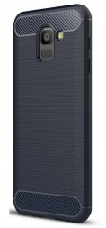 Накладка силиконовая для Samsung Galaxy J6 (2018) J600 карбон сталь синяя
