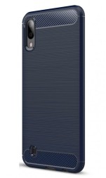 Накладка силиконовая для Samsung Galaxy M10 M105 карбон и сталь синяя