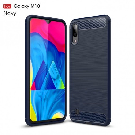 Накладка силиконовая для Samsung Galaxy M10 M105 карбон и сталь синяя