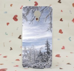 Накладка пластиковая для Meizu M3 Note с рисунком &quot;Деревья в снегу&quot;