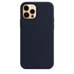 Накладка силиконовая Silicone Case для iPhone 12 / iPhone 12 Pro темно-синяя