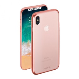 Накладка силиконовая Deppa Gel Plus для Apple iPhone X/XS розовая