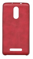 Накладка силиконовая для Xiaomi Redmi Note 3 кожзам красная