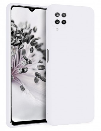 Накладка силиконовая Silicone Cover для Samsung Galaxy A12 A125 / Samsung Galaxy M12 белая
