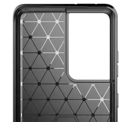 Накладка силиконовая для Samsung Galaxy S21 Ultra G998 карбон сталь чёрная