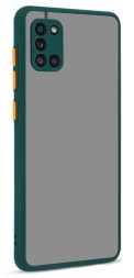 Накладка пластиковая матовая для Samsung Galaxy A31 A315 с силиконовой окантовкой зелёная
