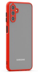 Накладка пластиковая матовая для Samsung Galaxy A14 A145 с силиконовой окантовкой красная