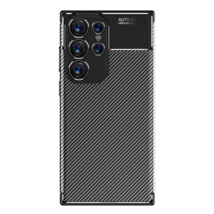 Накладка силиконовая для Samsung Galaxy S23 Ultra S918 под карбон чёрная