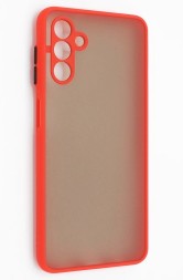 Накладка пластиковая матовая для Samsung Galaxy A13 5G A136 с силиконовой окантовкой красная