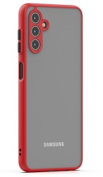 Накладка пластиковая матовая для Samsung Galaxy A04S A047 / Samsung Galaxy A13 5G с силиконовой окантовкой красная