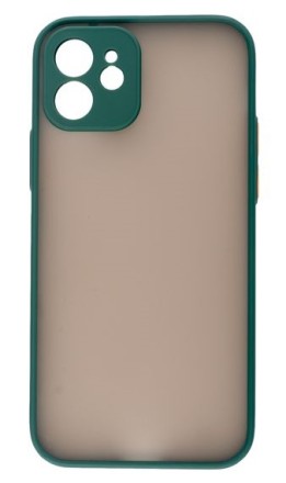 Накладка пластиковая матовая для Apple iPhone 11 с силиконовой окантовкой тёмно-зелёная