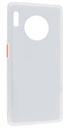 Накладка пластиковая матовая для Huawei Mate 30 с силиконовой окантовкой белая