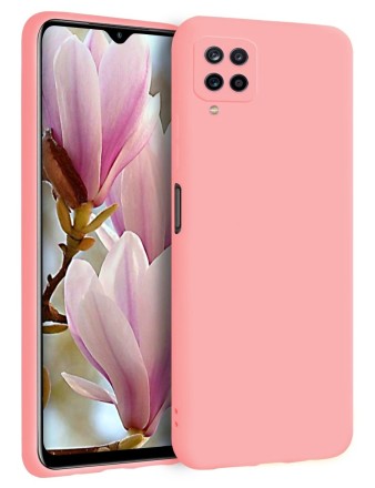 Накладка силиконовая Silicone Cover для Samsung Galaxy A12 A125 / Samsung Galaxy M12 розовая