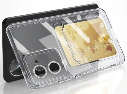 Накладка силиконовая Clear Case для Realme 10 Pro 5G с кардхолдером прозрачная