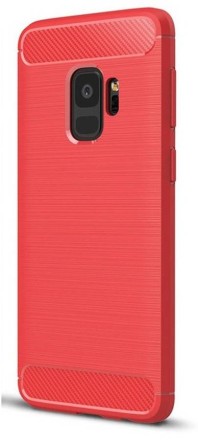 Накладка силиконовая для Samsung Galaxy S9 G960 карбон сталь красная