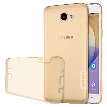 Накладка силиконовая Nillkin Nature TPU Case для Samsung Galaxy J7 Prime G610/On7 (2016) прозрачно-золотая