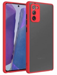 Накладка пластиковая матовая для Samsung Galaxy S20 FE G780 с силиконовой окантовкой красная