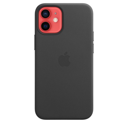 Накладка Apple Leather Case MagSafe для iPhone 12 Mini MHKA3ZE/A чёрная