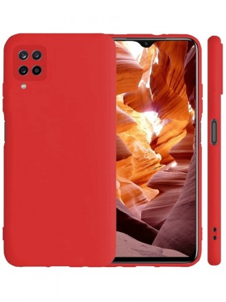 Накладка силиконовая Silicone Cover для Samsung Galaxy A12 A125 / Samsung Galaxy M12 красная