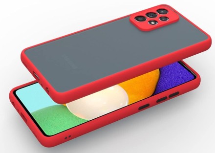 Накладка пластиковая матовая для Samsung Galaxy A53 5G A536 с силиконовой окантовкой красная