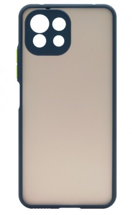 Накладка пластиковая матовая для Xiaomi Mi 11 Lite / ​Xiaomi 11 Lite 5G NE с силиконовой окантовкой синяя