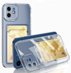 Накладка силиконовая Clear Case для Apple iPhone 11 с отделением для карт прозрачная