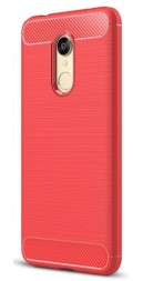 Накладка силиконовая для Xiaomi Redmi 5 карбон сталь красная