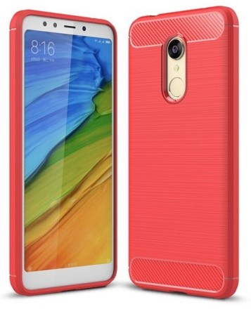 Накладка силиконовая для Xiaomi Redmi 5 карбон сталь красная