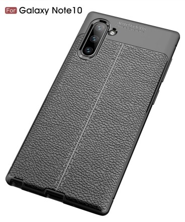 Накладка силиконовая для Samsung Galaxy Note 10 N970 под кожу чёрная
