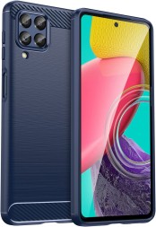 Накладка силиконовая для Samsung Galaxy M53 5G M536 карбон сталь синяя