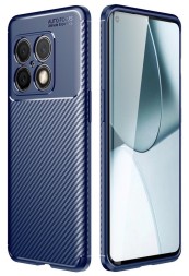 Накладка силиконовая для OnePlus 10 Pro под карбон синяя