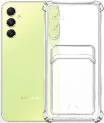 Накладка силиконовая Clear Case для Samsung Galaxy A24 4G A245 с кардхолдером прозрачная