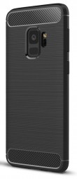 Накладка силиконовая для Samsung Galaxy S9 G960 карбон сталь черная