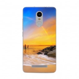 Накладка силиконовая для Xiaomi Redmi Note 4 рисунок Пляж с радугой