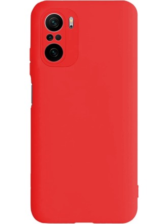 Накладка силиконовая Silicone Cover для Poco F3 / Xiaomi Mi 11i красная