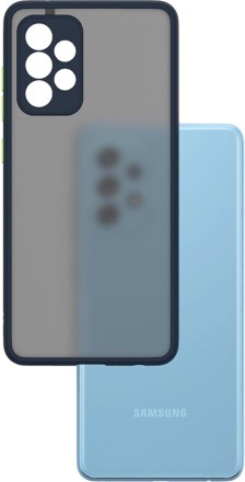 Накладка пластиковая матовая для Samsung Galaxy A53 5G A536 с силиконовой окантовкой синяя