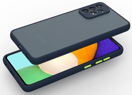 Накладка пластиковая матовая для Samsung Galaxy A53 5G A536 с силиконовой окантовкой синяя