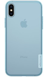 Накладка силиконовая Nillkin Nature TPU Case для Apple iPhone X/XS прозрачно-голубая