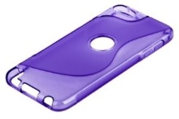 Накладка силиконовая для iPod touch 5 с отверстием под яблоко голубая