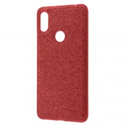 Накладка силиконовая для Xiaomi Redmi Note 5 Pro с текстильным покрытием красная