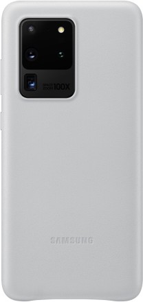Накладка Leather Cover для Samsung Galaxy S20 Ultra G988 EF-VG988LSEGRU серебристая