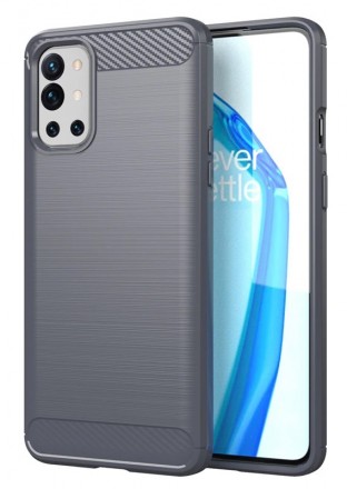 Накладка силиконовая для OnePlus 9R / OnePlus 8T карбон сталь серая