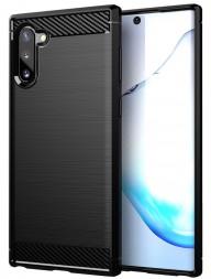 Накладка силиконовая для Samsung Galaxy Note 10 N970 карбон и сталь черная