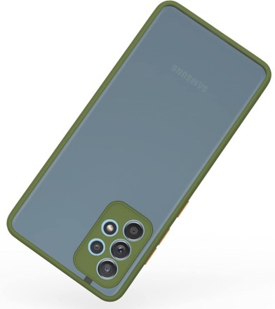 Накладка пластиковая матовая для Samsung Galaxy A53 5G A536 с силиконовой окантовкой хаки